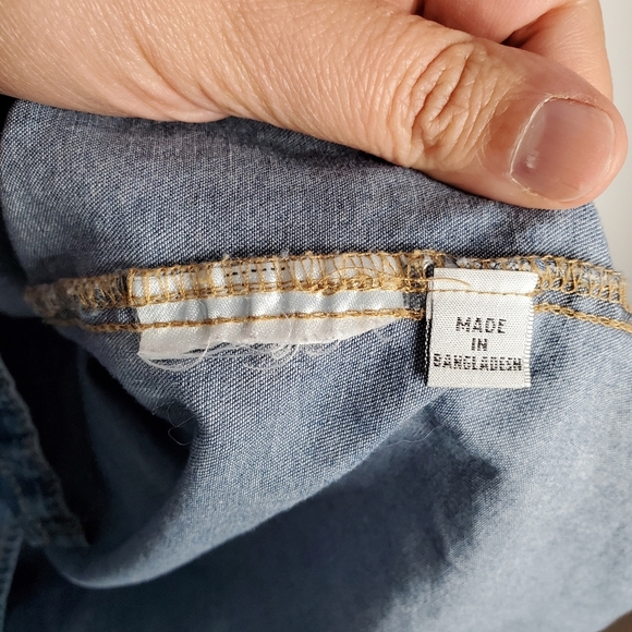 Denim button down short sleeve shirt 40 - Picture 5 of 7